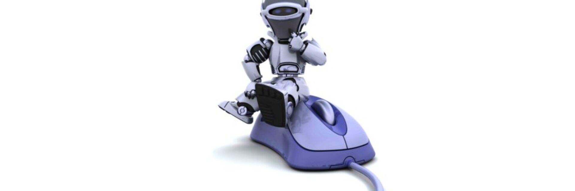 robot with a computer mouse